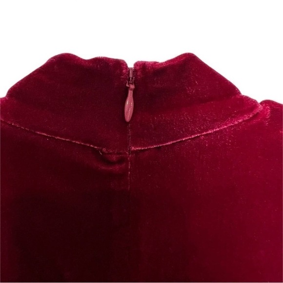NWT Boden Sequin Moon Stars Velvet Velour Mock Neck Cranberry Top Size 7-8Y - Picture 4 of 8